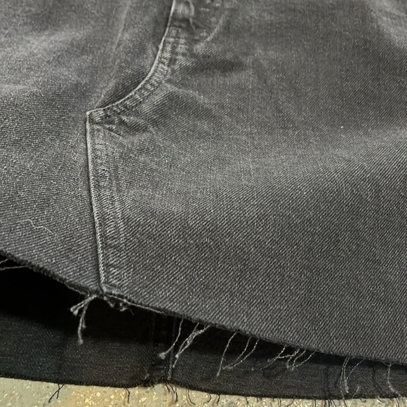 TOPSHOP LACE UP SIDE DENIM SKIRT WITH RAW HEM BLACK WASH SIZE 12 - Picture 5 of 11